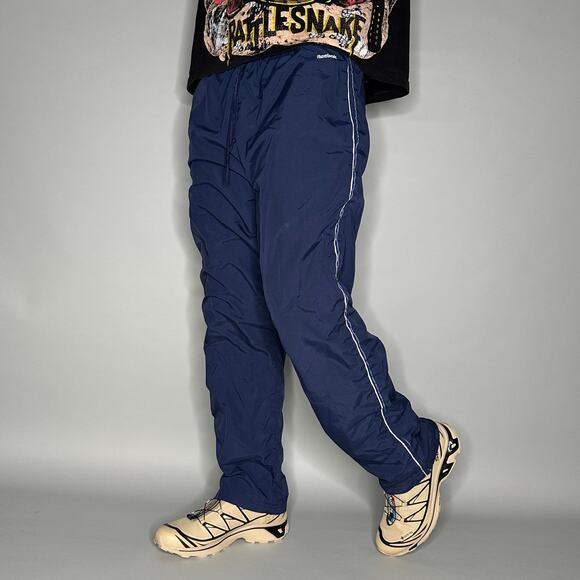 Reebok Other - Vintage 90s Reebok Track Pants Mens L Baggy Wide Navy Blue White Sweatpants